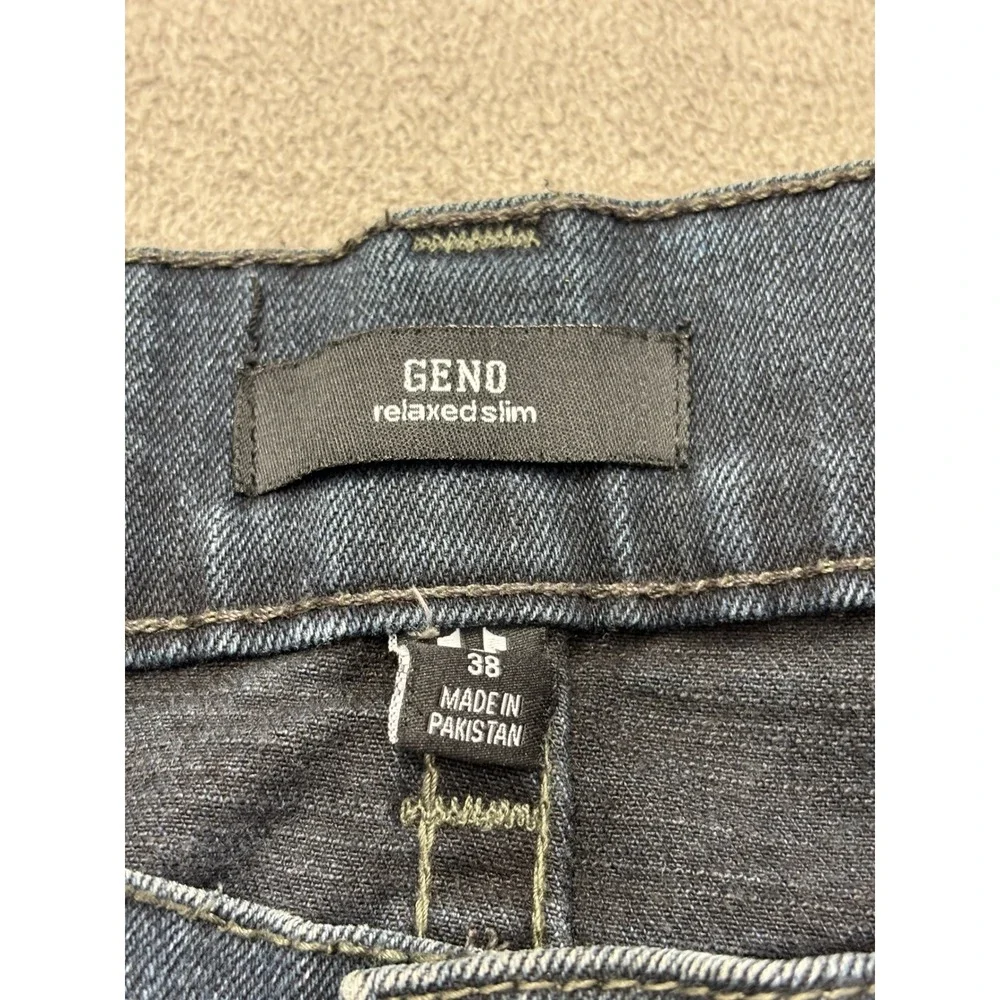 True Religion Geno Relaxed Slim Jeans Mens 38 Dark Wash Blue Geno Flap SN Denim